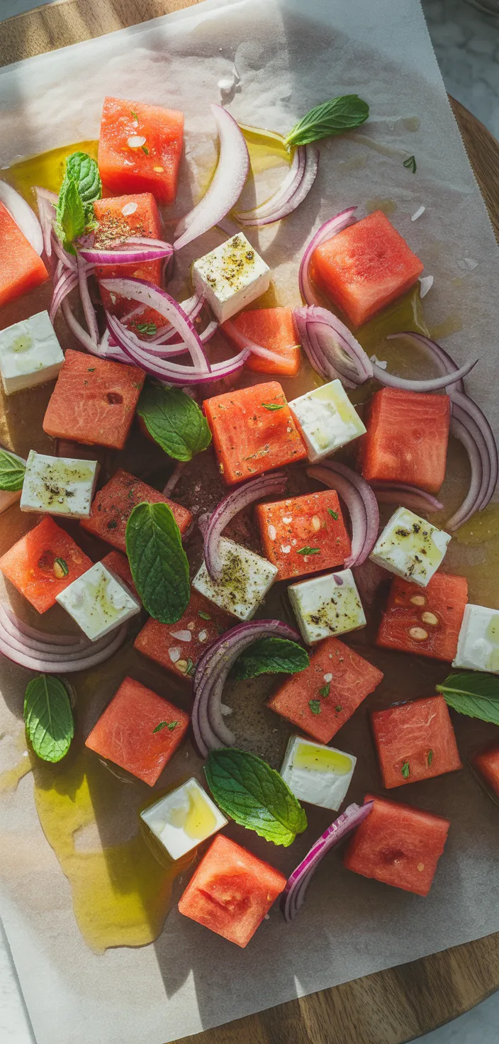 Ingredients photo for Watermelon Feta Salad With Mint Recipe