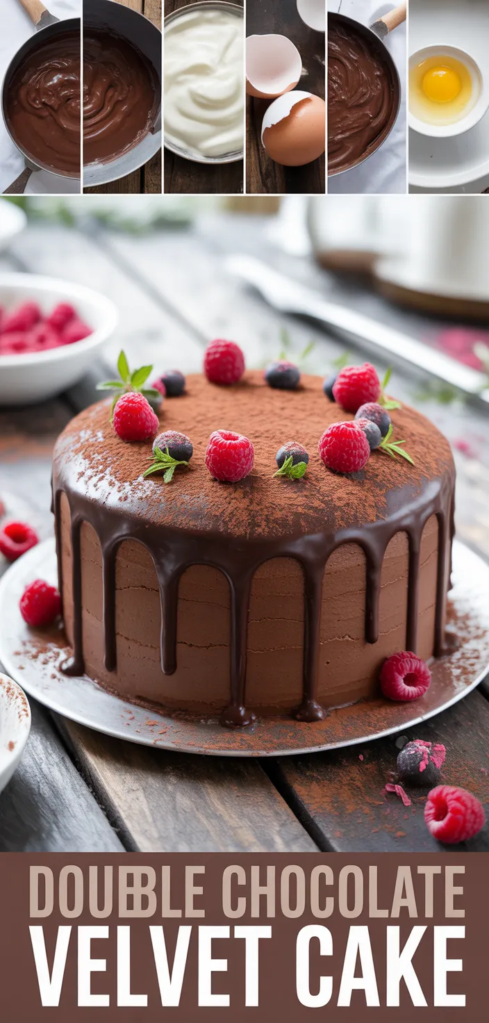 A photo of Best Double Chocolate Cake With Black Velvet Icing Recipe