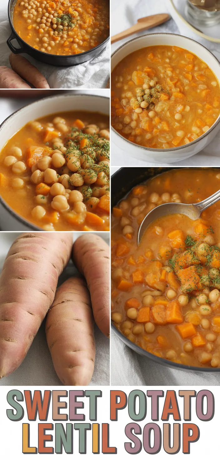 A photo of SWEET POTATO, CHICKPEA AND RED LENTIL SOUP Recipe