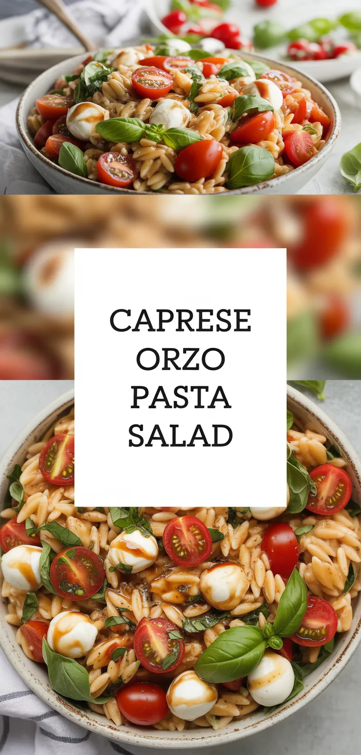 A photo of Caprese Orzo Pasta Salad Recipe