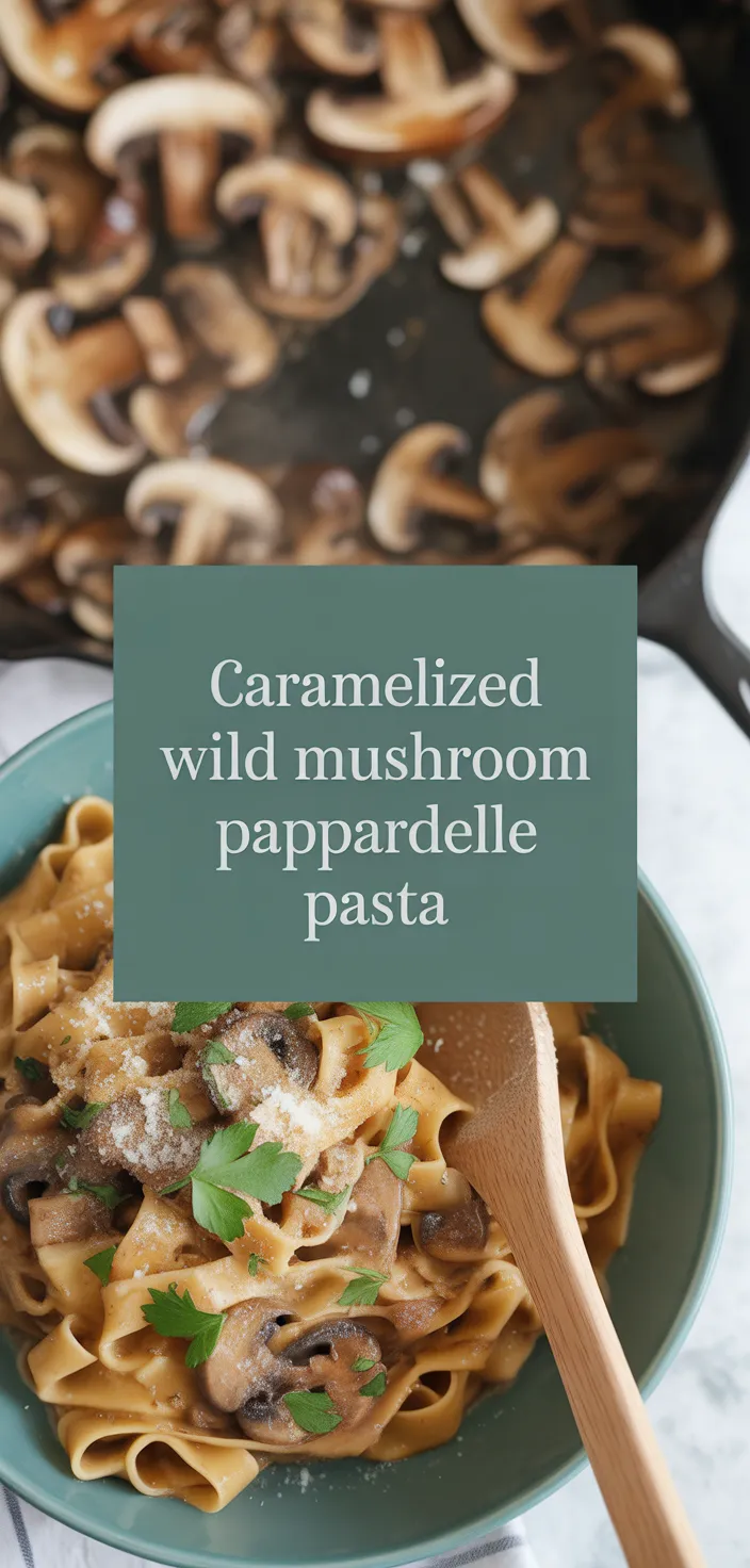 A photo of Caramelized Wild Mushroom Pappardelle Pasta Recipe