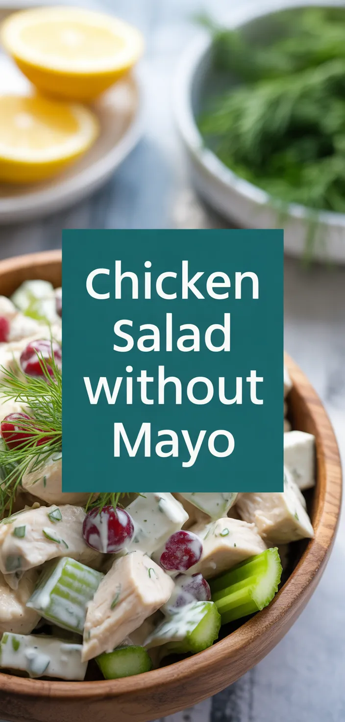 A photo of Chicken Salad Without Mayo Recipe