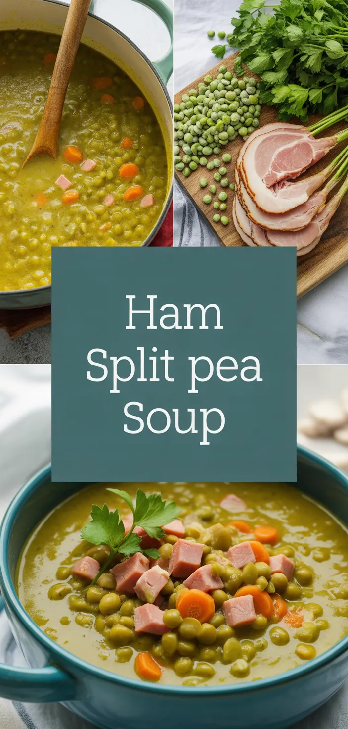 A photo of Easy Pressure Cooker Split Pea Soup With Ham Recipe