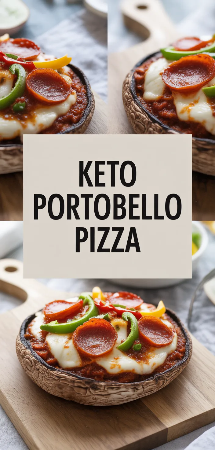 A photo of Keto Pizza Stuffed Portobello Mushroom Recipe