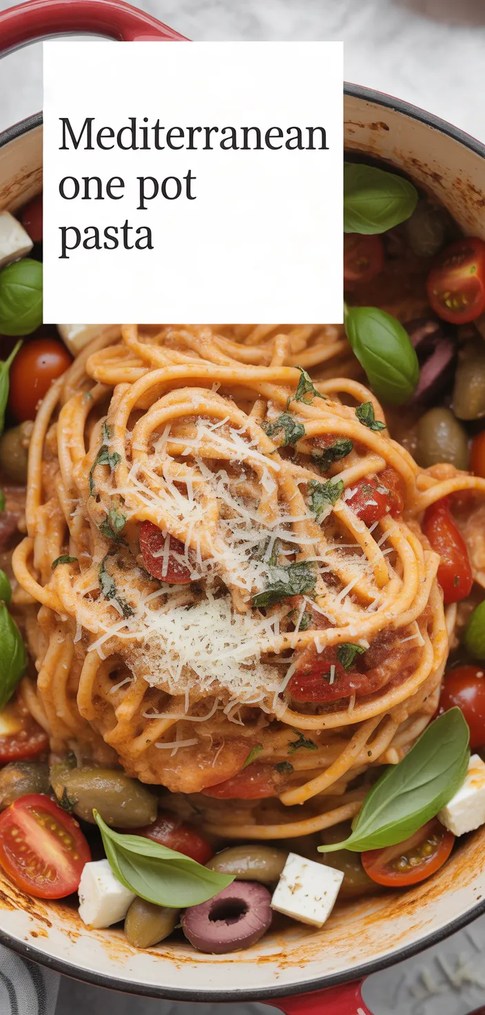 A photo of Mediterranean One Pot Pasta Recipe