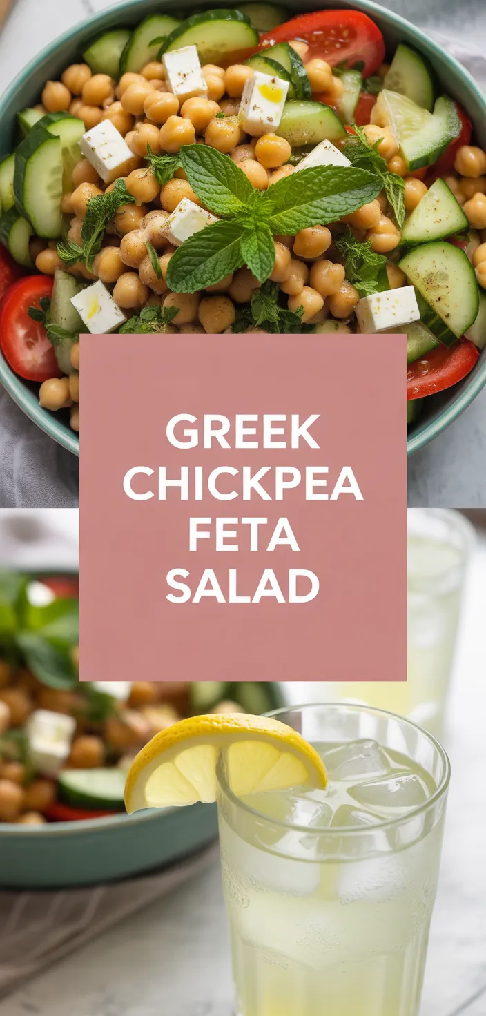 A photo of Protein Packed Chickpea Cucumber, Feta Salad With The Flavors Of Greece!  Recipe