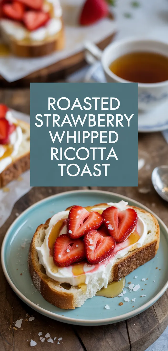 A photo of Roasted Strawberry Whipped Ricotta Toast Recipe