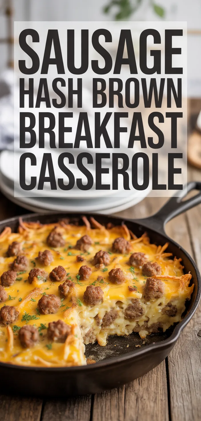 A photo of Sausage Hash Brown Breakfast Casserole Recipe