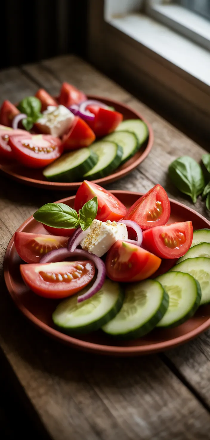 Ingredients photo for Easy Tomato Cucumber Salad Recipe