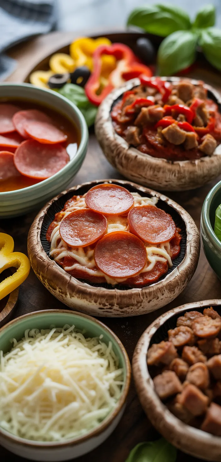Ingredients photo for Keto Pizza Stuffed Portobello Mushroom Recipe