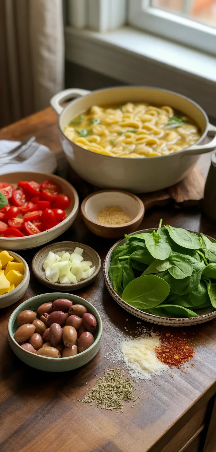 Ingredients photo for Mediterranean One Pot Pasta Recipe