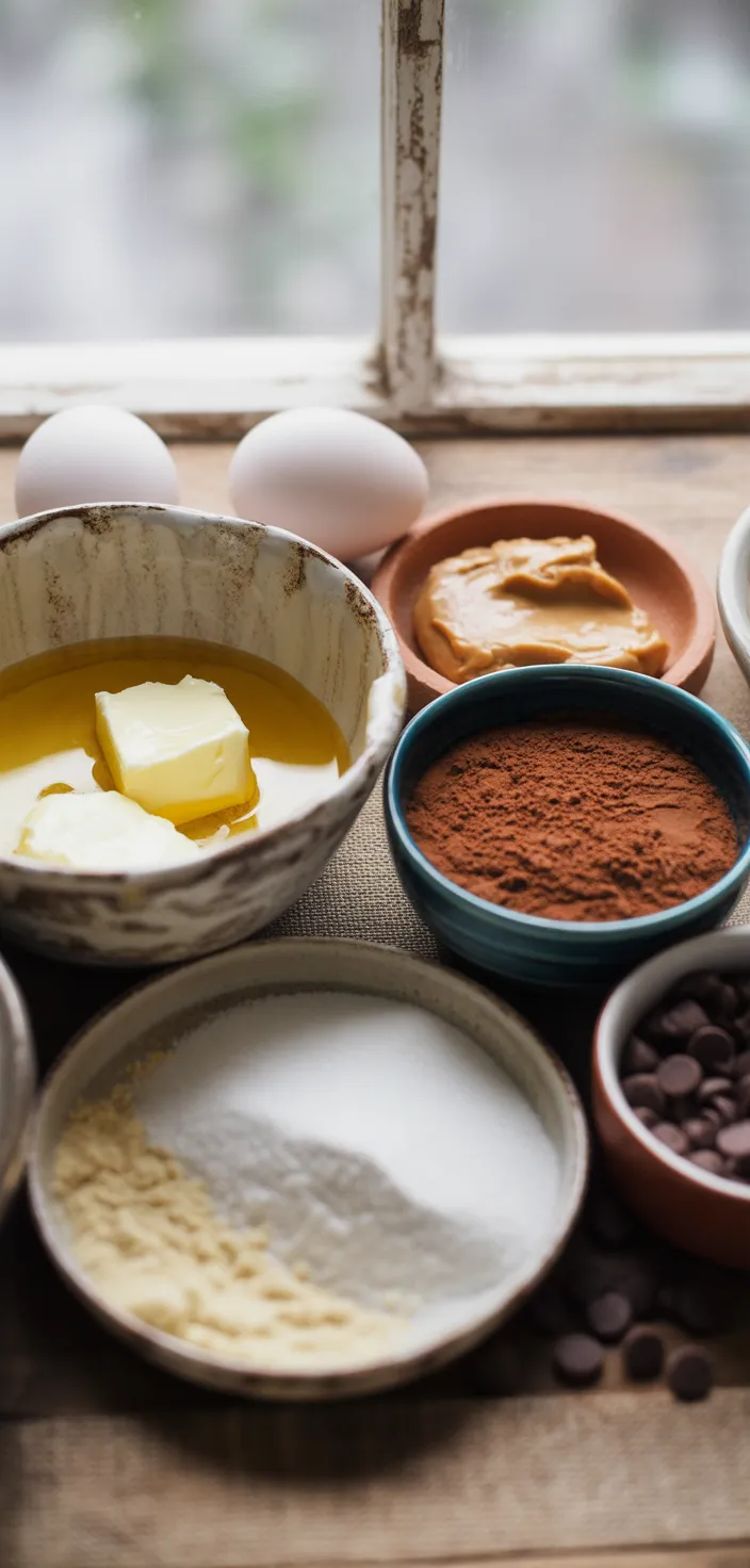 Ingredients photo for Peanut Butter Brownies Recipe