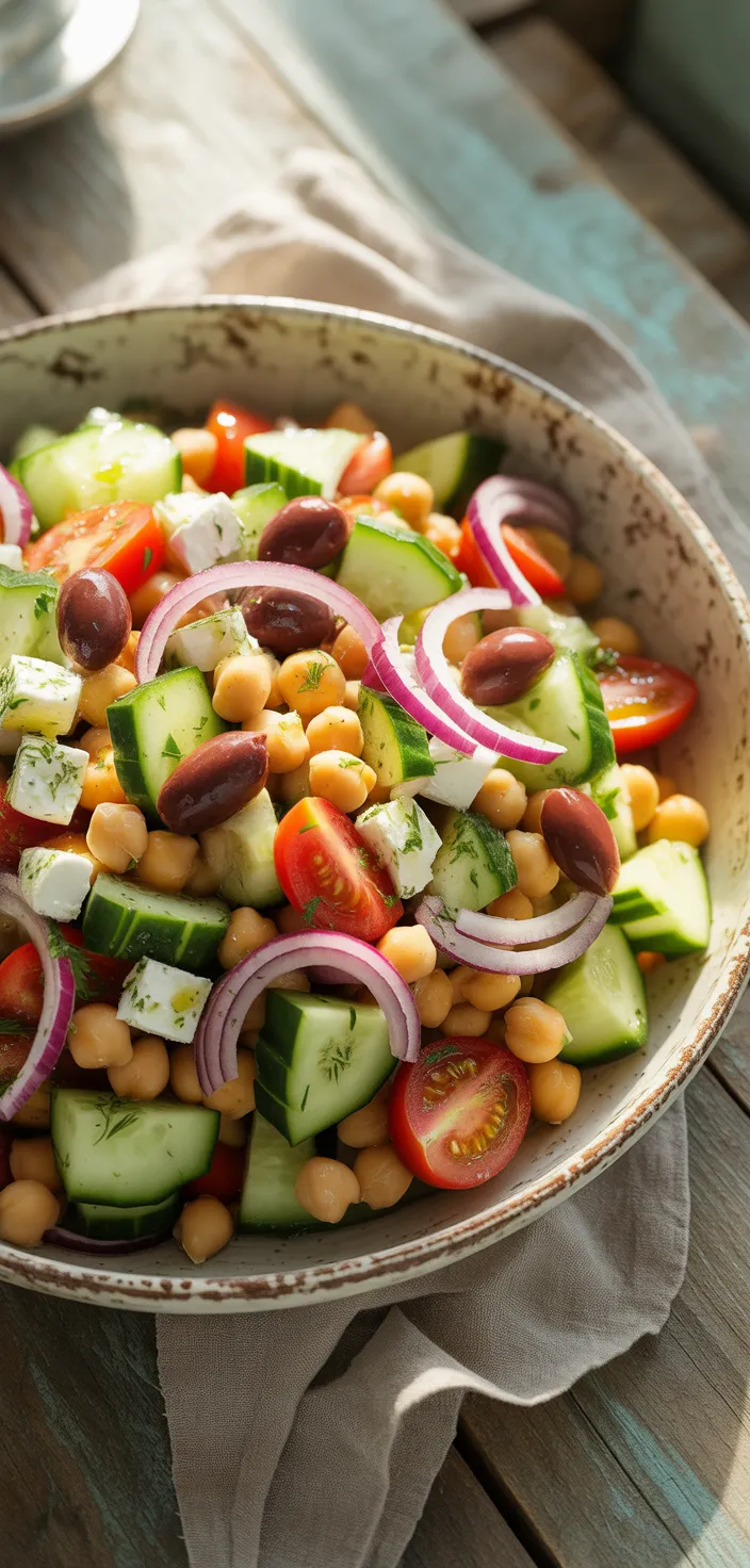 Ingredients photo for Protein Packed Chickpea Cucumber, Feta Salad With The Flavors Of Greece!  Recipe