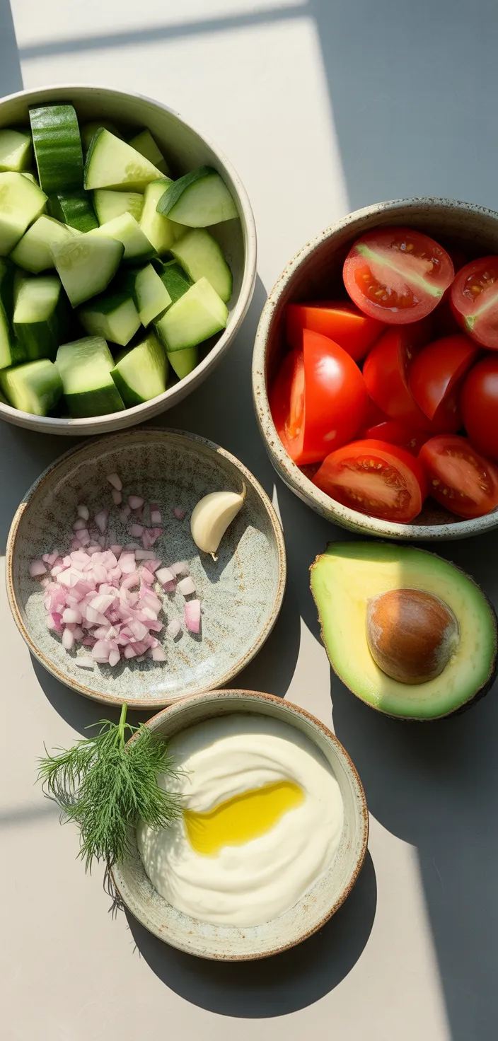 Ingredients photo for Quick And Easy Cucumber Gazpacho Recipe