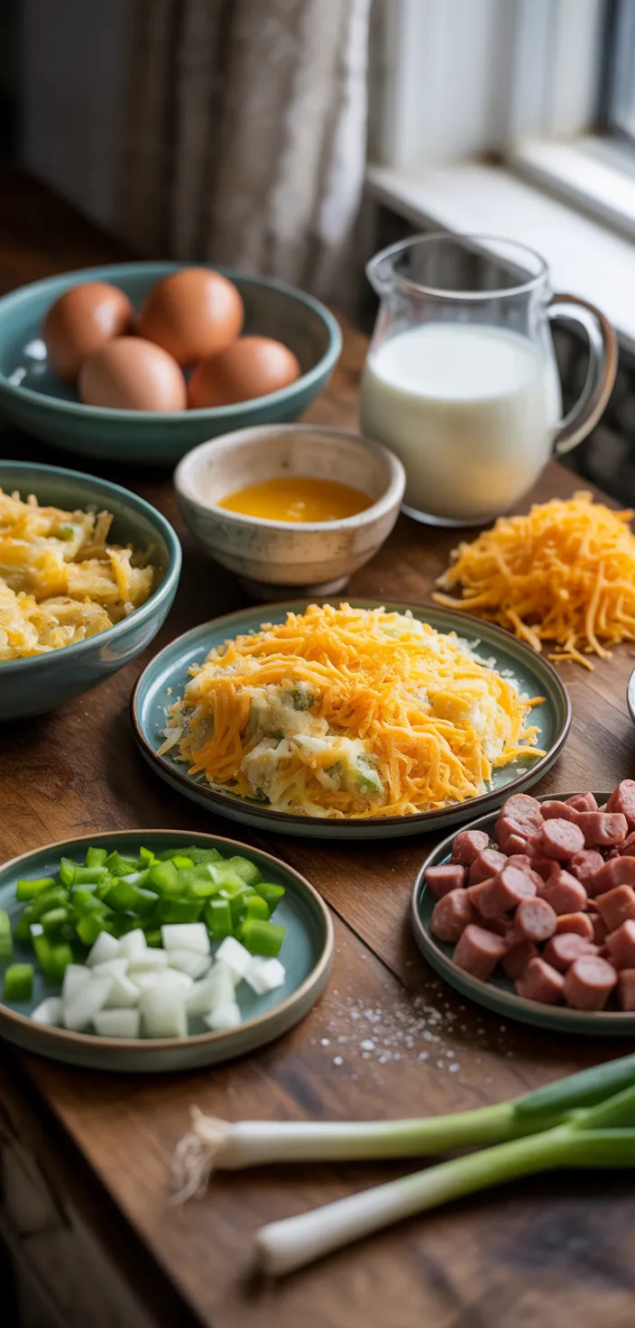 Ingredients photo for Sausage Hash Brown Breakfast Casserole Recipe