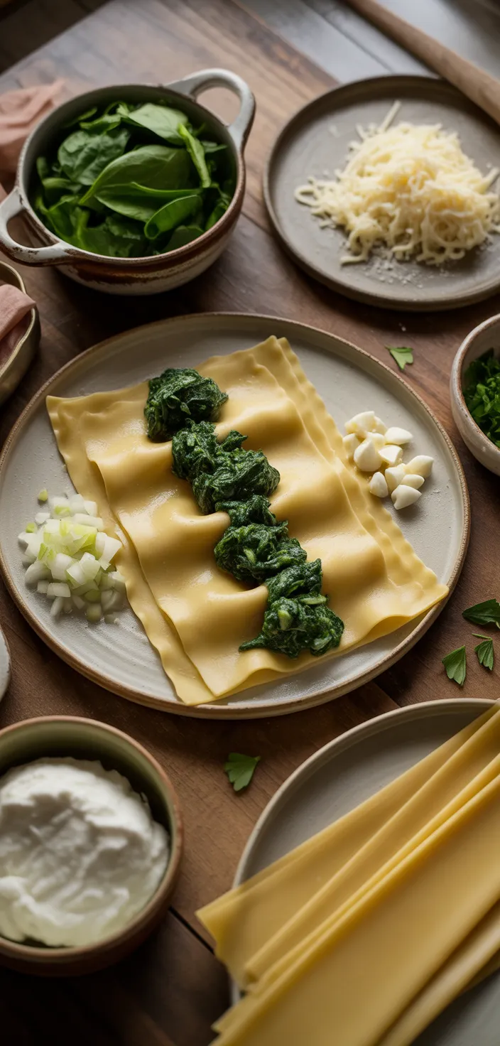 Ingredients photo for The Best Spinach Lasagna Recipe