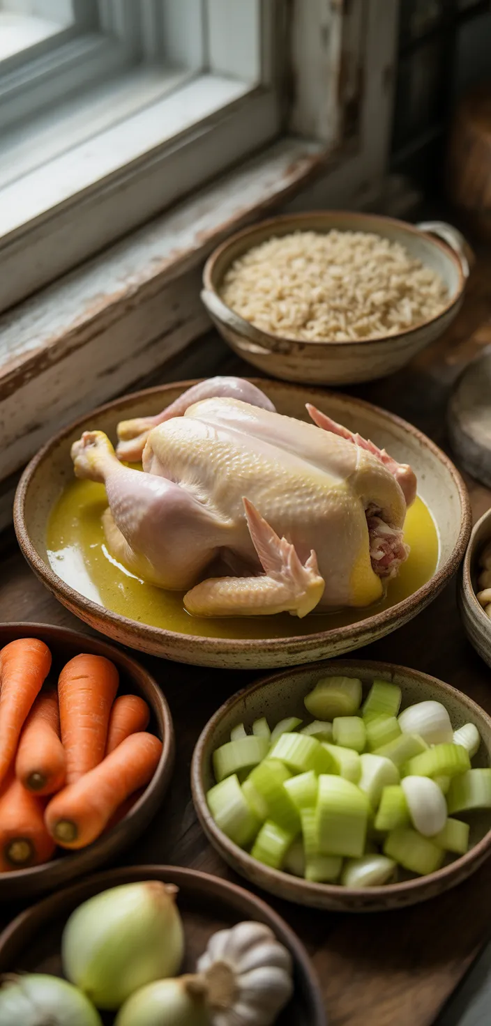 Ingredients photo for Avgolemono Soup...Greek Chicken Soup With Lemon Recipe