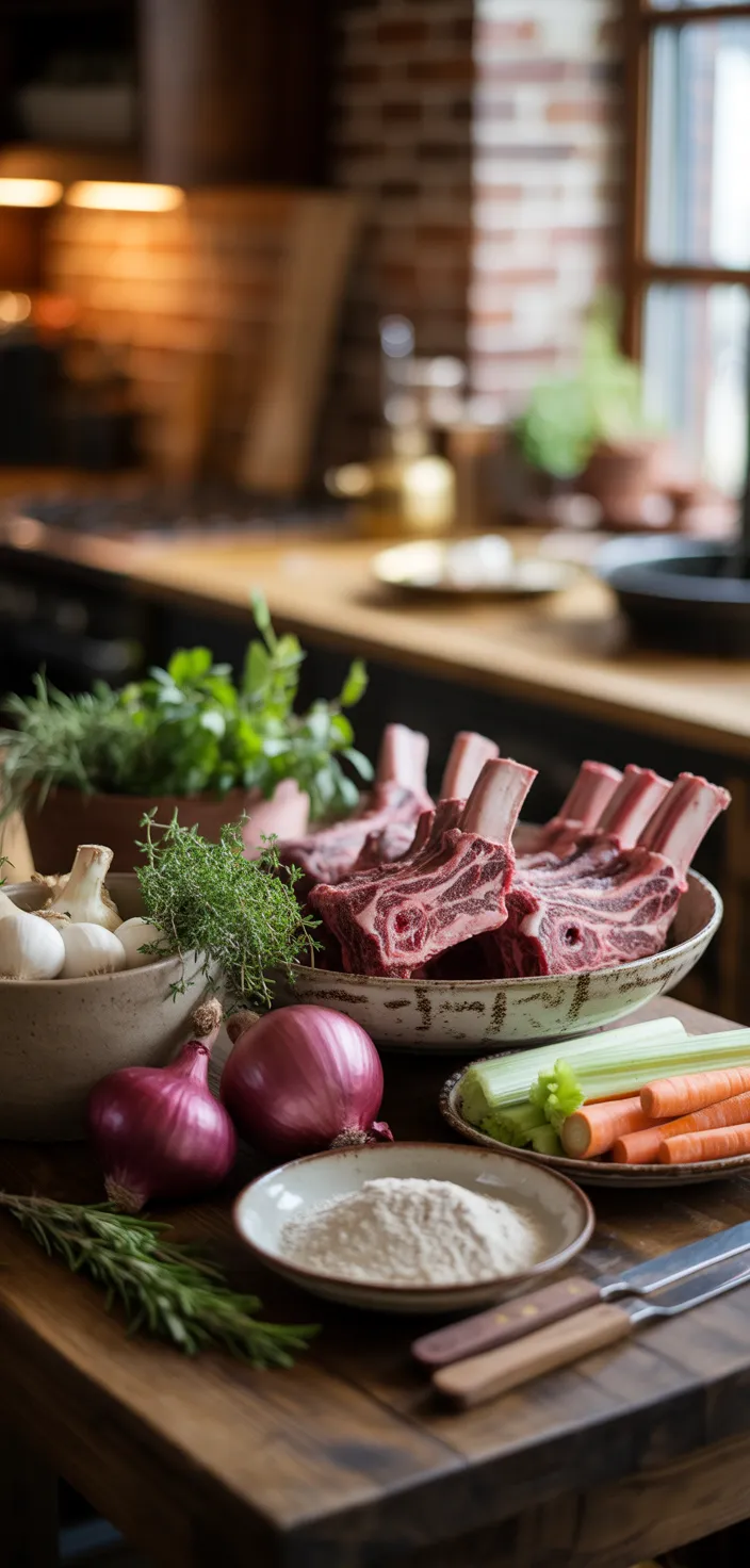 Ingredients photo for Braised Short Ribs In Creamy Herb Sauce Recipe