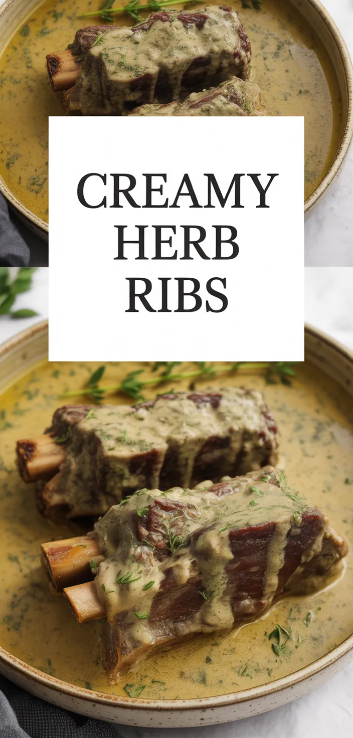 A photo of Braised Short Ribs In Creamy Herb Sauce Recipe
