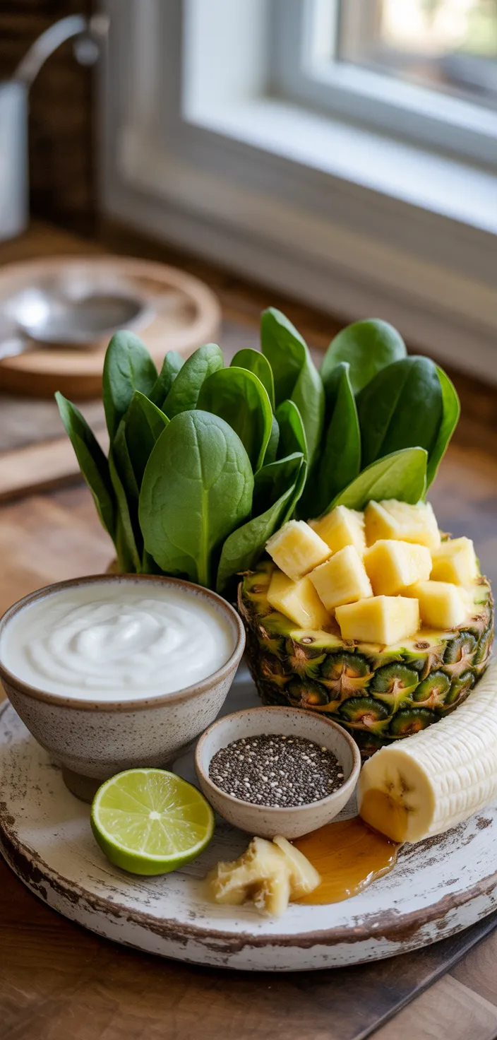 Ingredients photo for Pineapple Spinach Smoothie Recipe