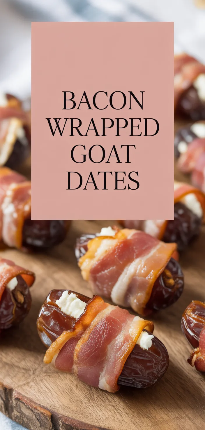 A photo of Bacon Wrapped Dates With Goat Cheese Recipe
