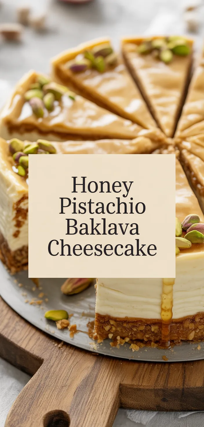 A photo of Honey Pistachio Baklava Cheesecake Recipe
