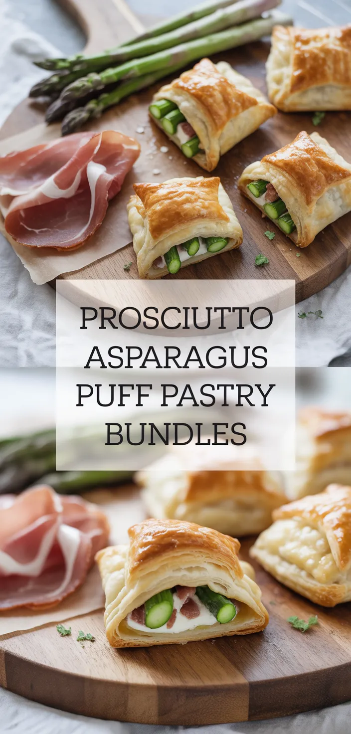 A photo of Prosciutto Asparagus Puff Pastry Bundles Recipe
