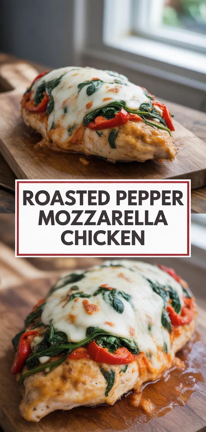 A photo of Roasted Red Pepper & Mozzarella Stuffed Chicken Recipe