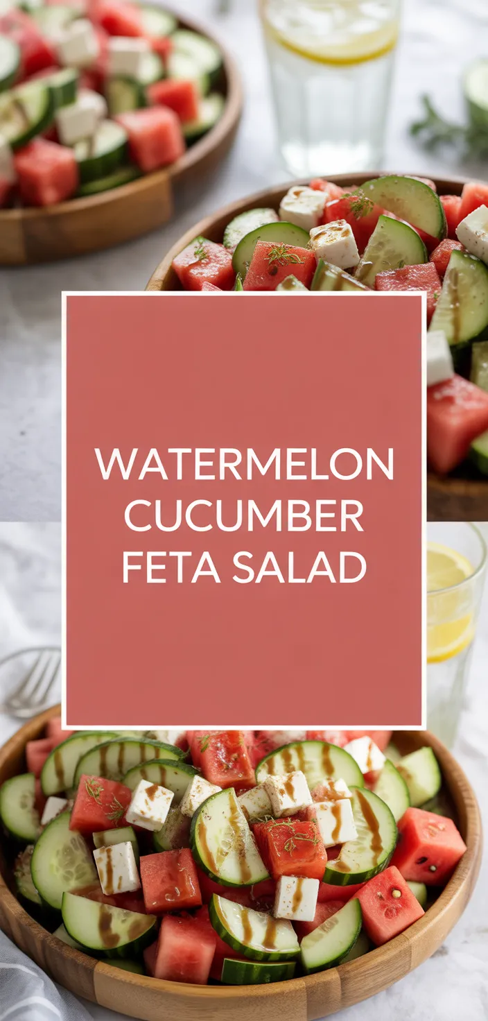 A photo of SIMPLE Watermelon + Cucumber + Feta Salad Recipe