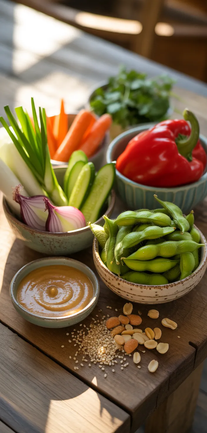 Ingredients photo for Edamame Salad With Peanut Sauce Recipe