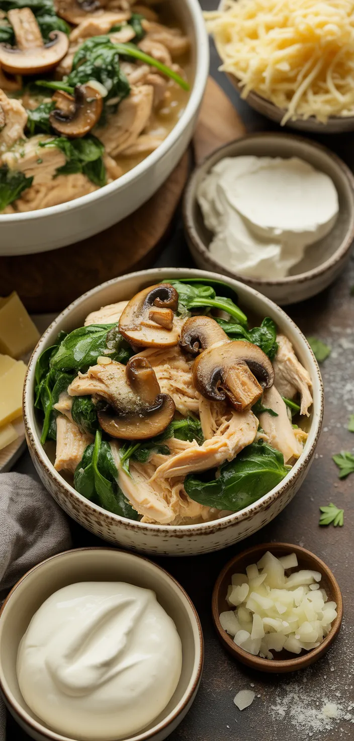 Ingredients photo for Chicken, Spinach, And Mushroom Low Recipe