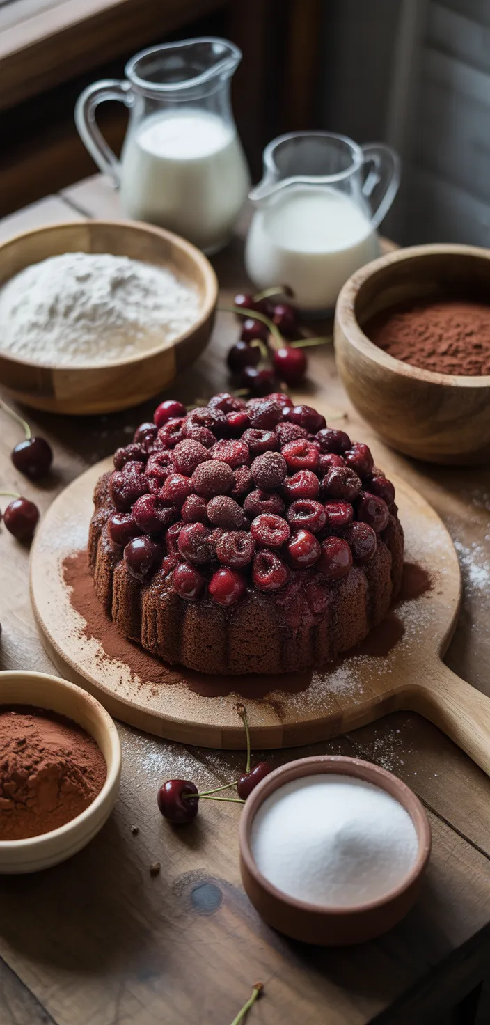 Ingredients photo for Chocolate Cherry Cake Recipe
