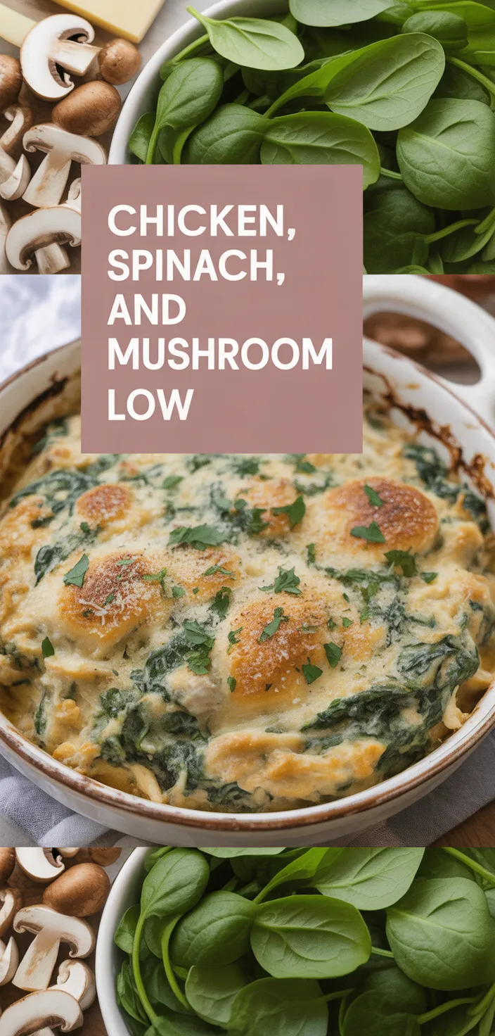 A photo of Chicken, Spinach, And Mushroom Low Recipe