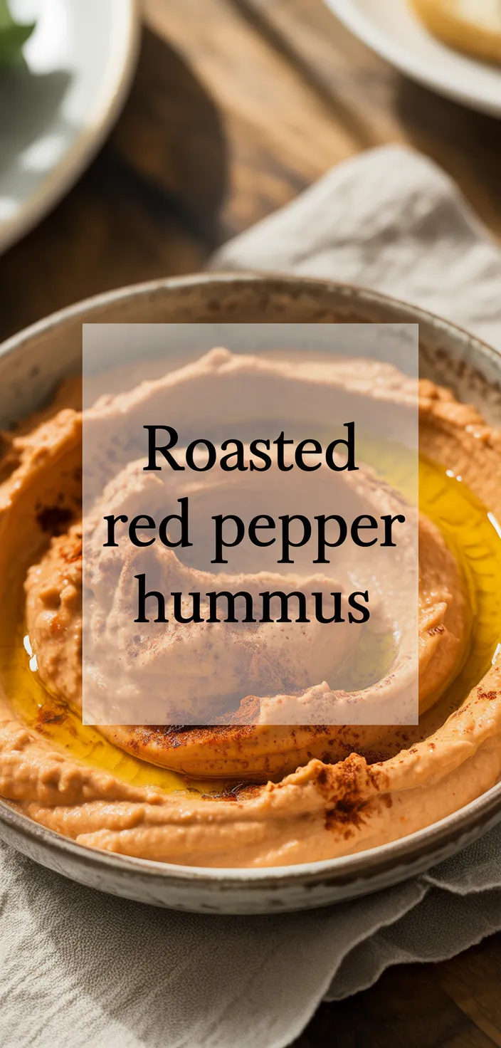 A photo of Roasted Red Pepper Hummus Recipe