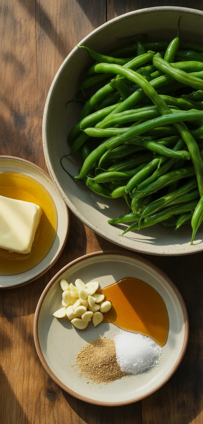 Ingredients photo for Honey Garlic Green Beans Recipe