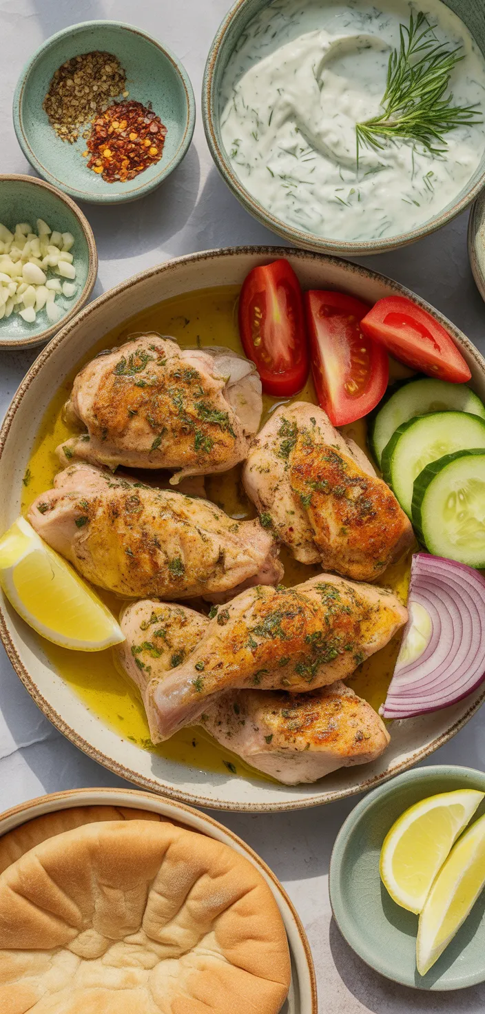 Ingredients photo for Authentic Greek Chicken Souvlaki Recipe