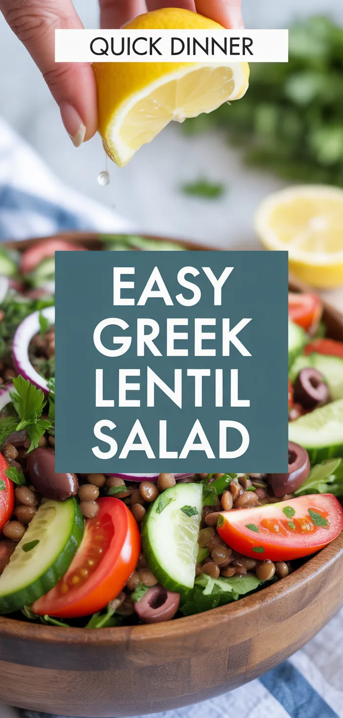A photo of Easy Greek Lentil Salad Recipe