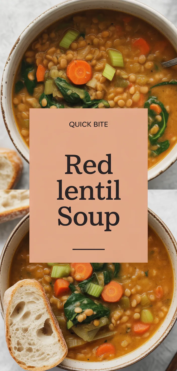 A photo of Red Lentil Soup Recipe With Vegetables
