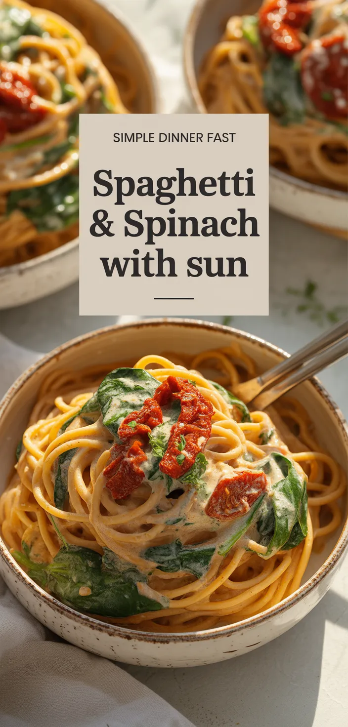 A photo of Spaghetti & Spinach With Sun Recipe