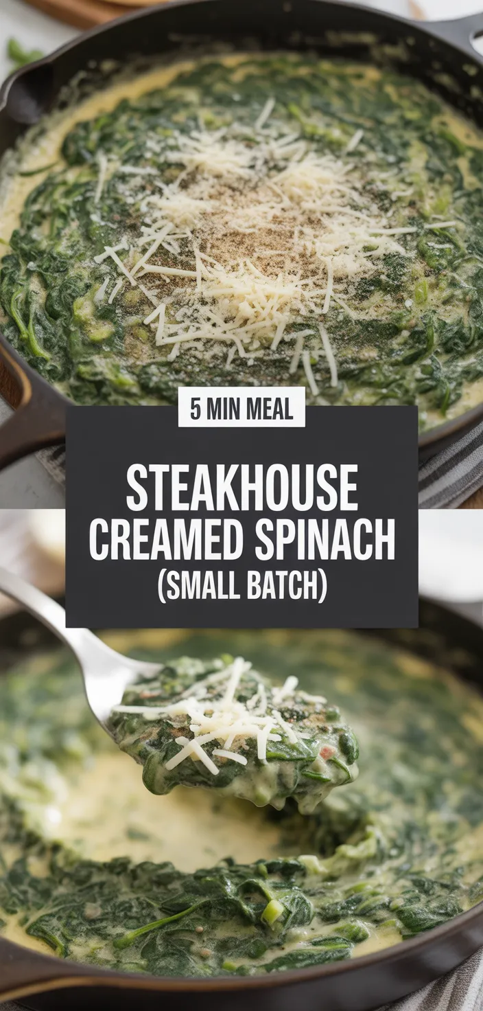 A photo of Steakhouse Creamed Spinach (Small Batch) Recipe