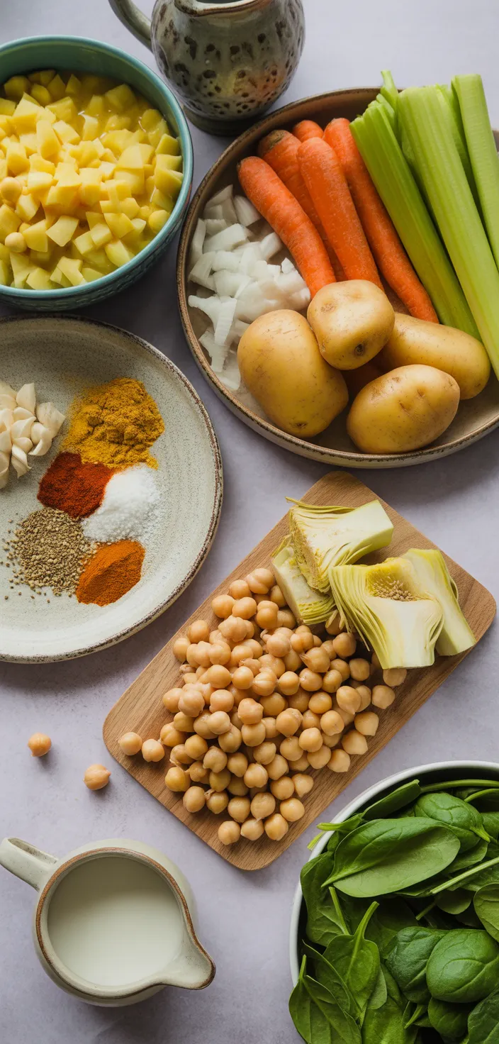 Ingredients photo for Creamy Chickpea Soup Recipe