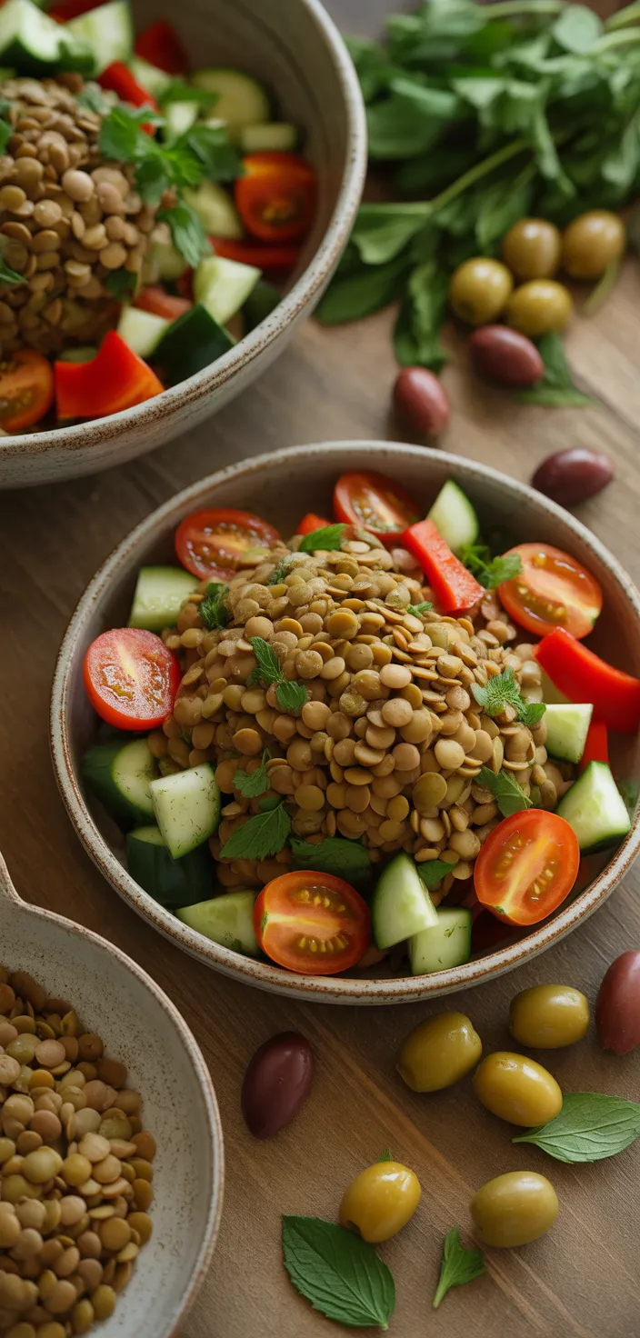 Ingredients photo for Easy Greek Lentil Salad Recipe