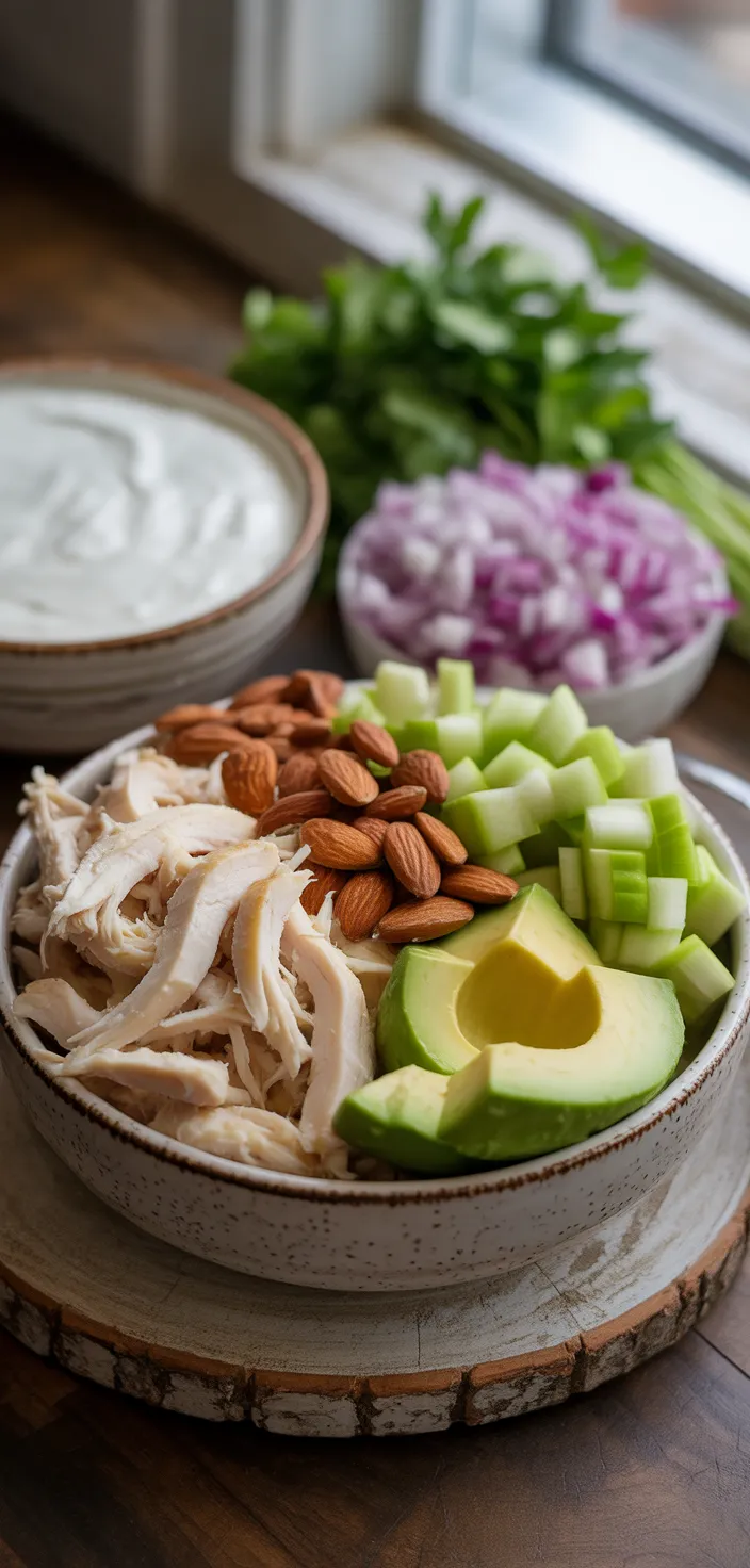 Ingredients photo for HEALTHY CHICKEN SALAD RECIPE WITH GREEK YOGURT Recipe