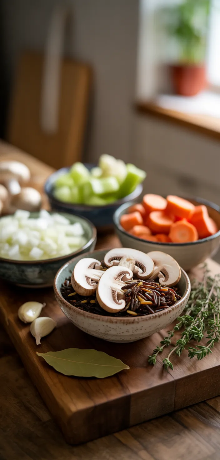 Ingredients photo for Mushroom Wild Rice Soup Recipe