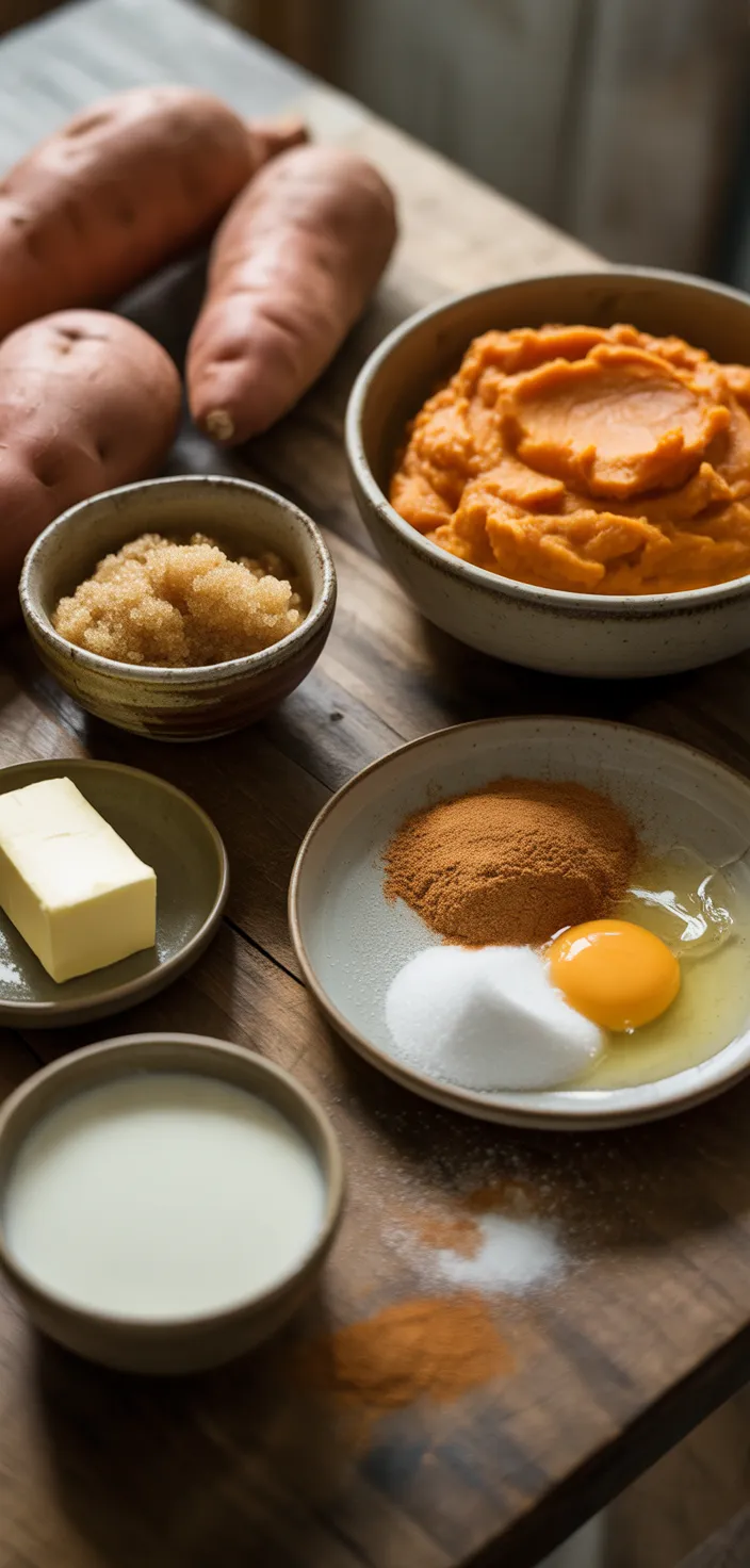 Ingredients photo for Southern Sweet Potato Pie (The Fast Way) Recipe