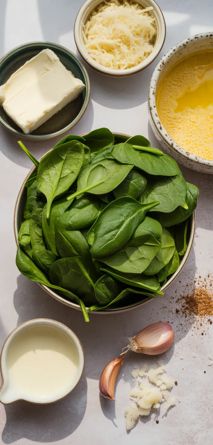Ingredients photo for Steakhouse Creamed Spinach (Small Batch) Recipe