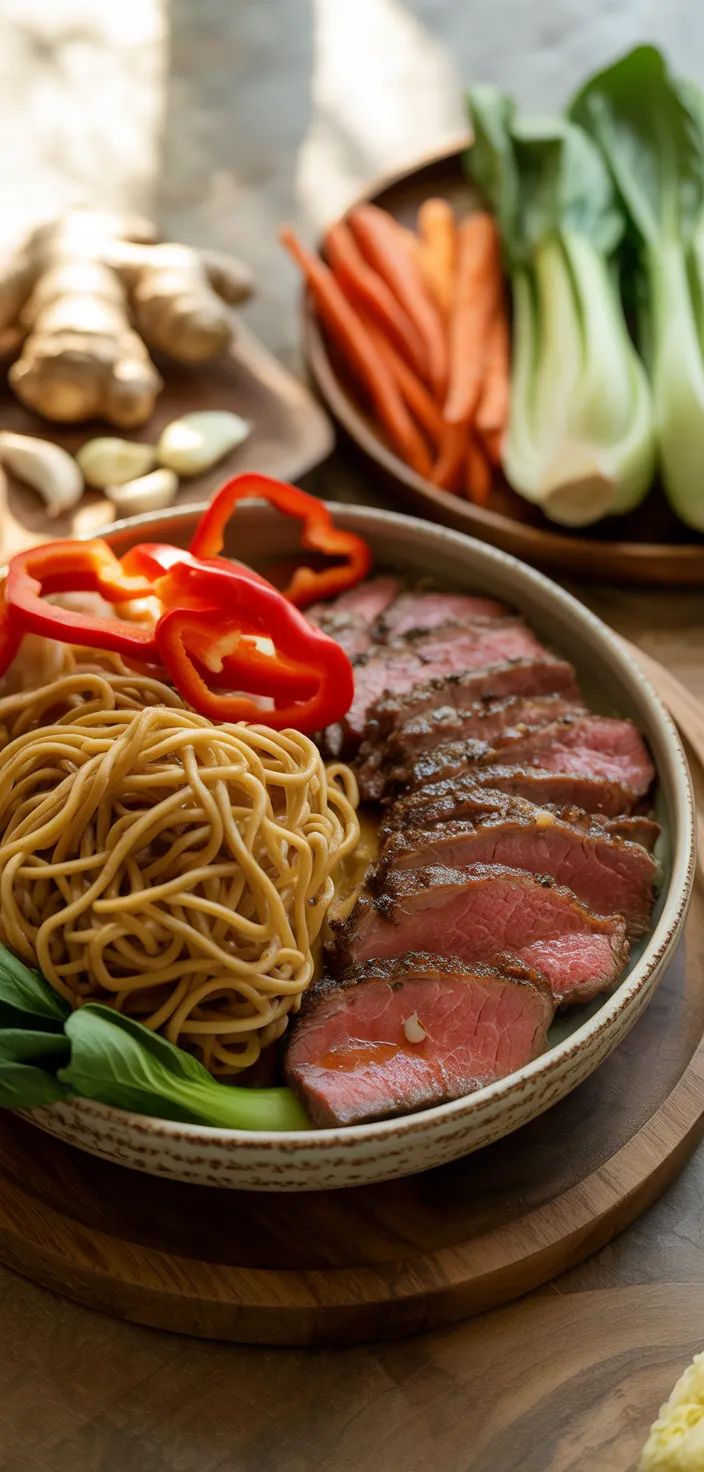 Ingredients photo for Sticky Beef Noodles Recipe
