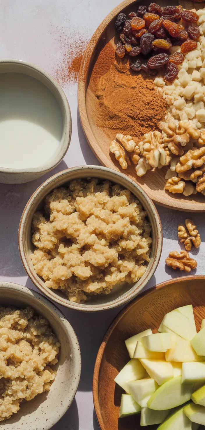 Ingredients photo for Apple Pie Overnight Quinoa Recipe