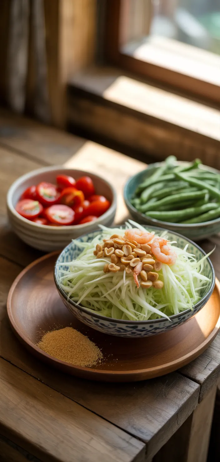 Ingredients photo for Authentic Green Papaya Salad Recipe