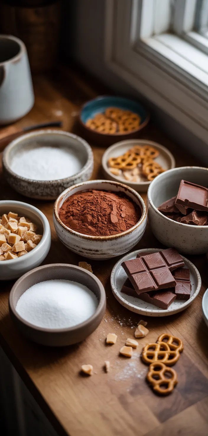 Ingredients photo for Chocolate Caramel Toffee Crunch Cake Recipe
